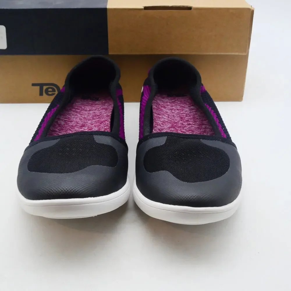 NEW Teva Women's 8 Hydro-Life Ballet Flats Slip on Shoes Black Purple